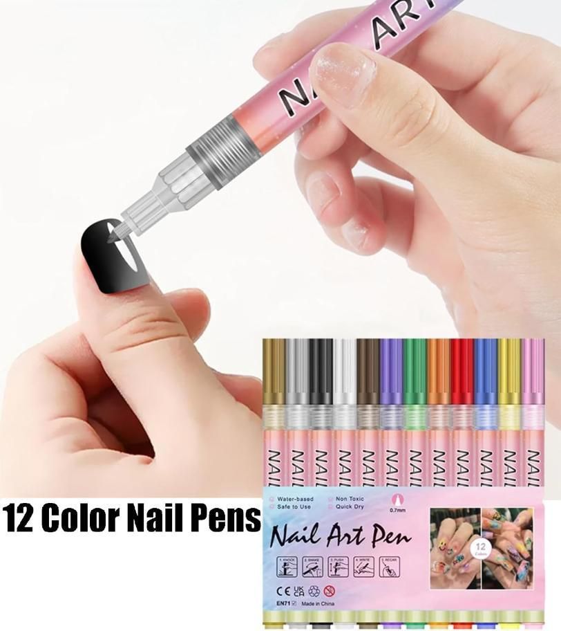 Nail Art Marker Pens | 12 Color Set