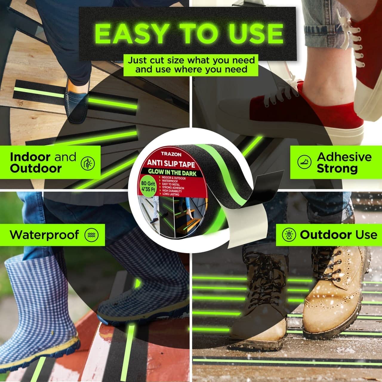 Anti Slip Tape for Stairs Outdoor/Indoor Waterproof 2 Inch X 5 Meter (Buy 1 Get 1 Free)