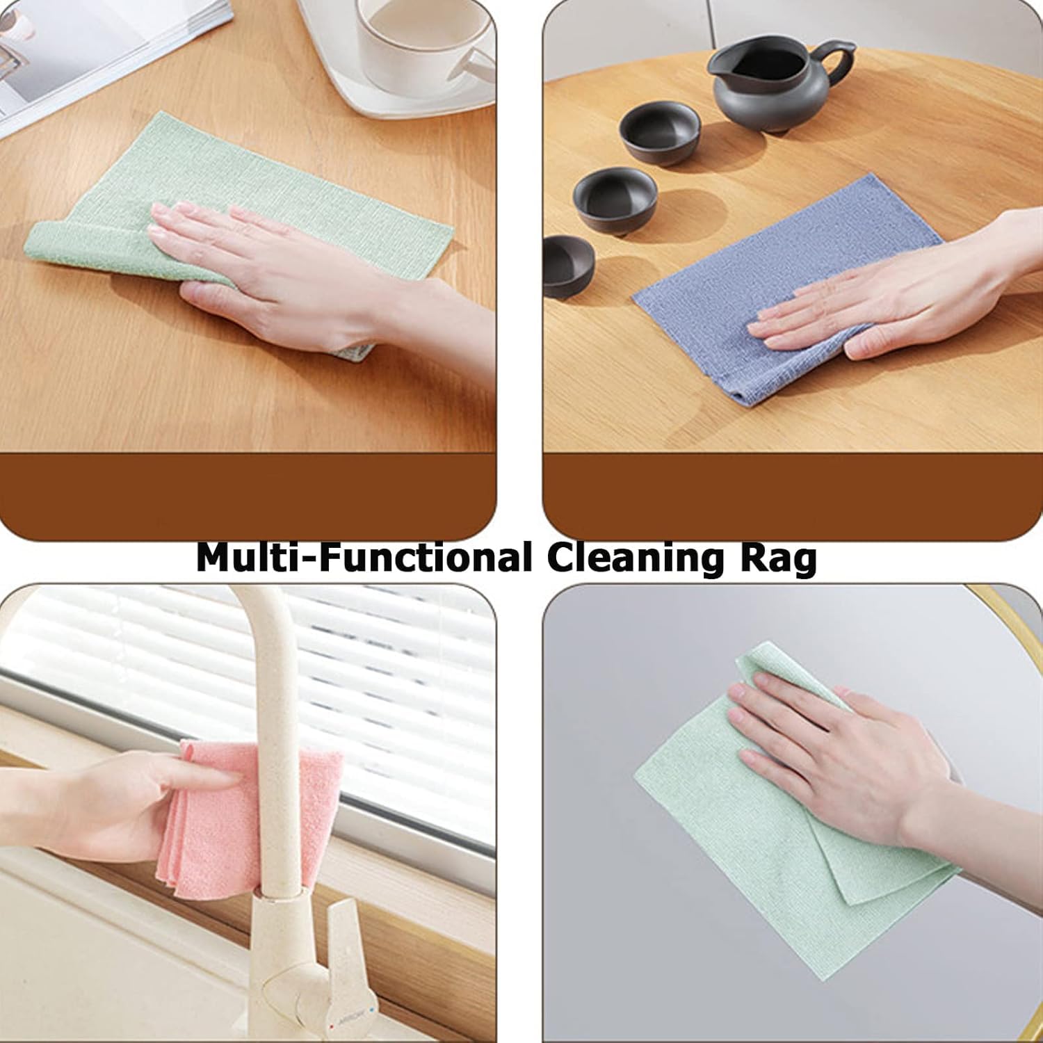 Premium Microfiber Reusable Absorbent Cleaning Cloths - 20 PCS BOX