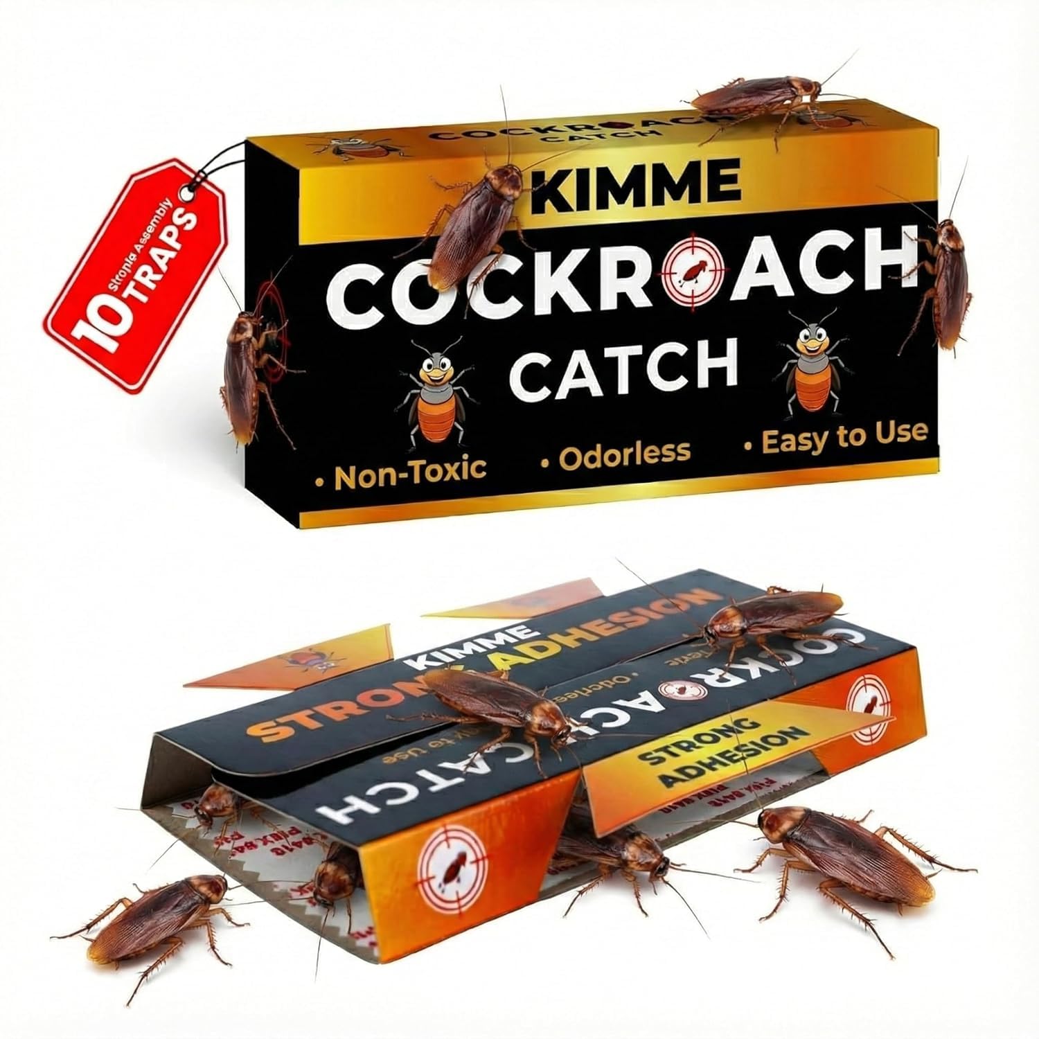 Cockroach Catcher Sticky Glue Traps – Strong Adhesive (Pack of 10)