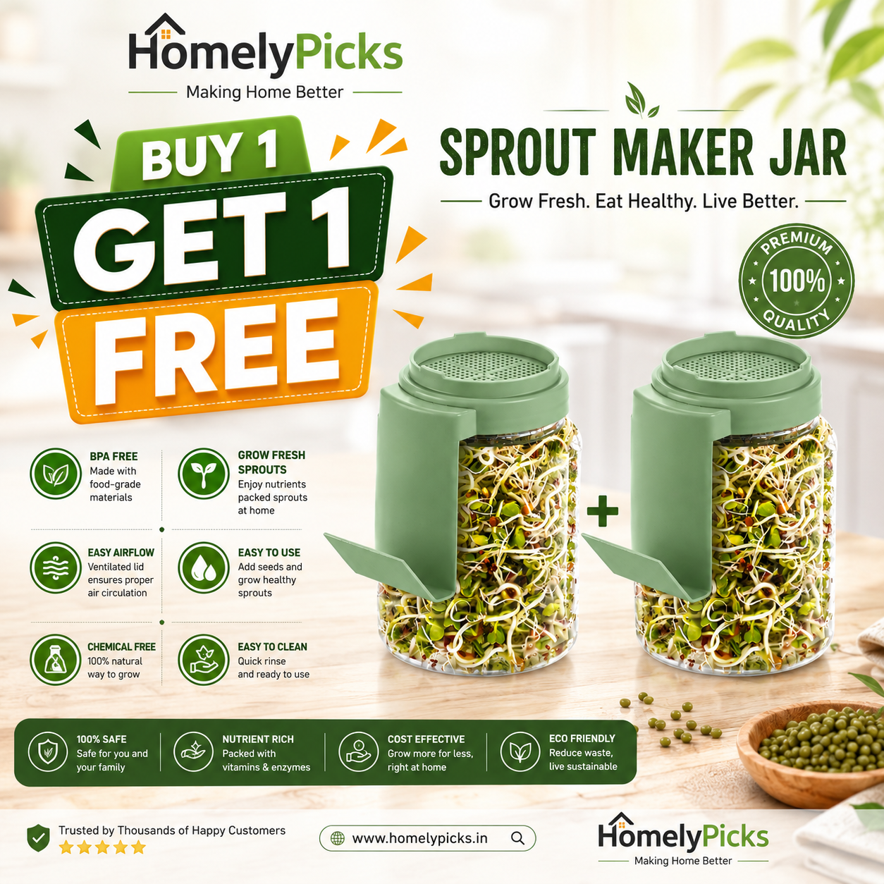 HomelyPicks SproutEasy Buy 1 Get 1 Free