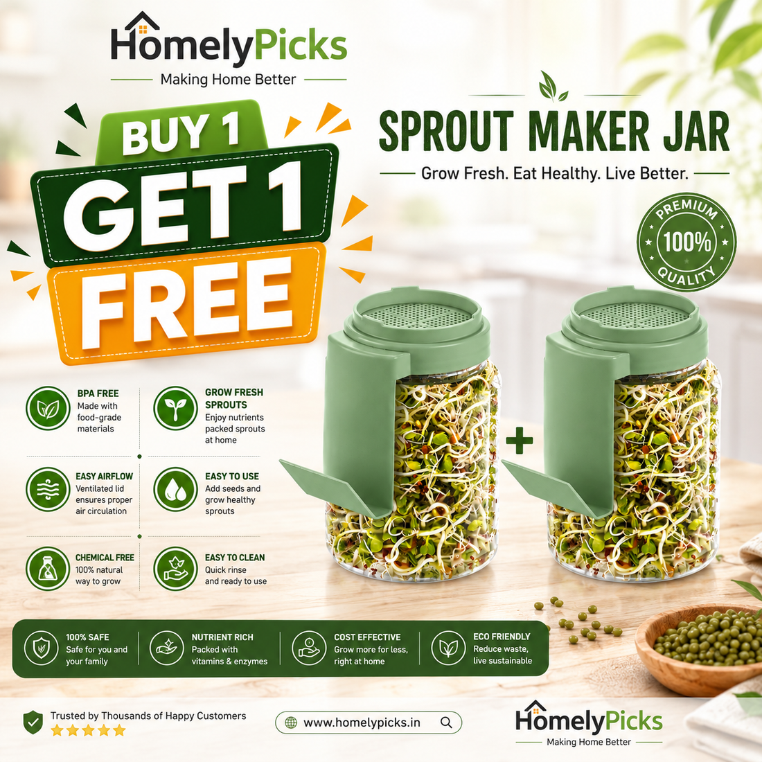 HomelyPicks SproutEasy Buy 1 Get 1 Free