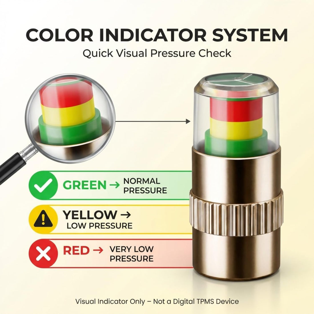 PressureGuard™ - Air Valve Caps | Color Indicator | Universal Fit