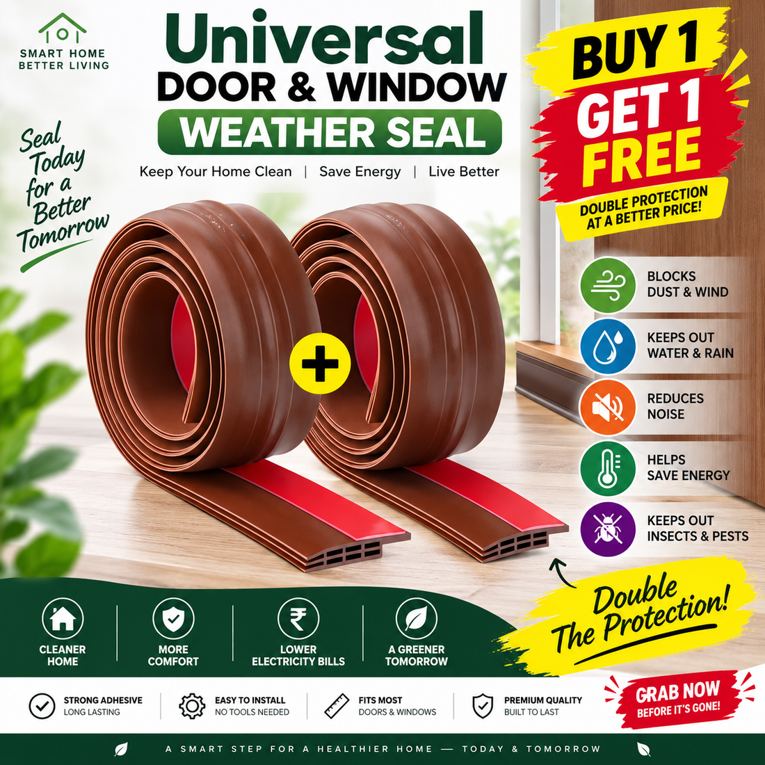 Universal Door & Window Weather Seal (Buy 1 Get 1 Free)