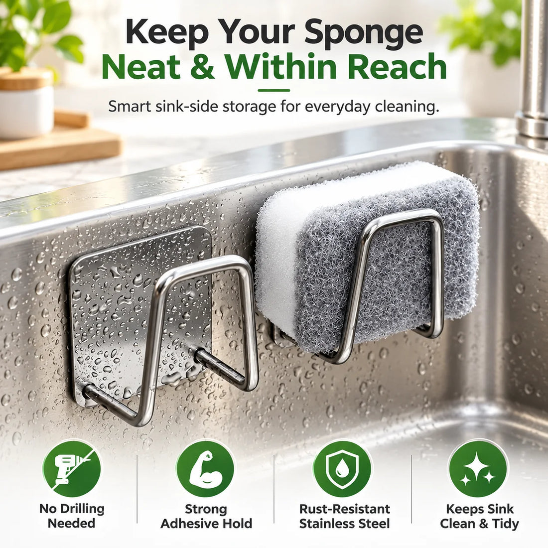 Self-Adhesive Hanging Hooks – Ideal for Sink & Bathroom